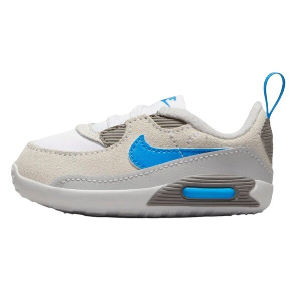 Nike‎ Max 90 Crib White/Blue/Grey Fog Baby Infant Toddler Size 4C NEW CI0424-110 - Picture 1 of 9